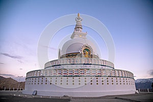 Evening sunset view of Shanti stupa