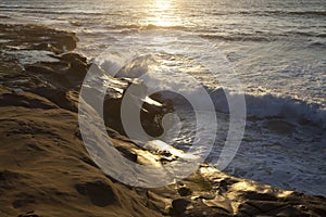 Evening surf in San Diego