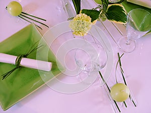 Evening table (table and place settings)