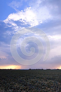 Evening thunderstorm over the plains