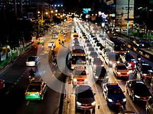 Urban night traffic in the big city