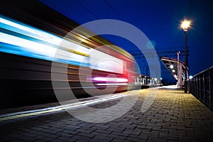 Evening train arrival