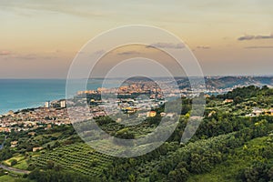 Evening view Adriatic coastline photo