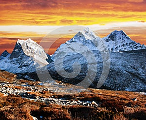 Evening view of Ama Dablam