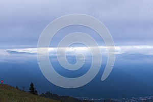 Evening view of Baiului mountain