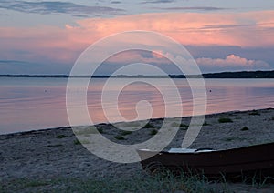 Evening view of a beach near Middelfart, Denmark