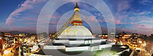 Evening view of Bodhnath stupa - Kathmandu