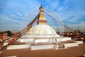 Evening view of Bodhnath stupa - Kathmandu - Nepal