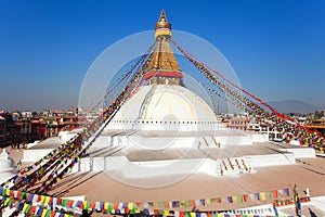 Evening view of Bodhnath stupa - Kathmandu - Nepal