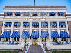 Evening view of the Buckstaff Bathhouse