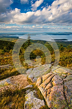 Evening view from Caddilac Mountain, in Acadia National Park, Ma