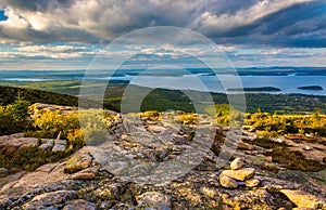 Evening view from Caddilac Mountain in Acadia National Park, Mai photo