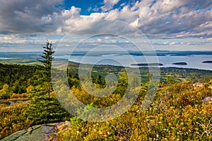 Evening view from Caddilac Mountain in Acadia National Park, Mai photo