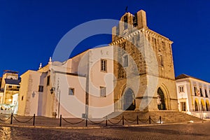 Evening view of the Cathedral of Faro (Se de Faro), Portug