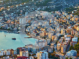 Evening view of the city of Saranda.