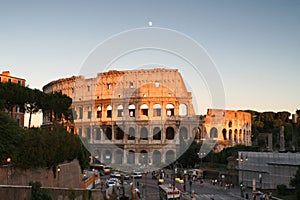 Evening view of the Colosseum