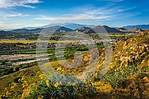 Evening view of distant mountains and valleys