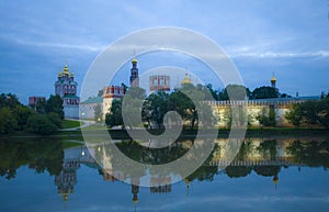 Evening view of Donskoy Monastery, Moscow.