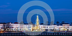 Evening view of the Dutch city of Zutphen in Gelderland