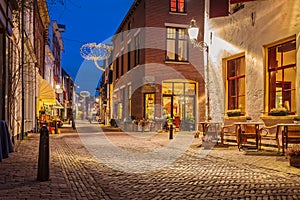 Evening view of the Dutch historic city centre of Deventer