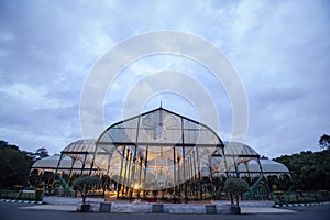 Evening View of Famous Glass House at the Lalbagh Botanical Garden, Bangalore,karnataka, India.