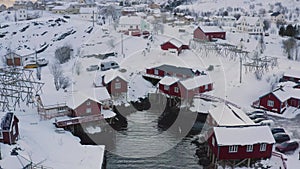 evening view of fishing houses rorbu