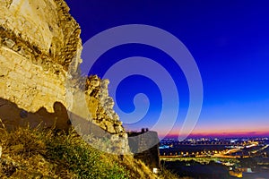 Evening view from the fortress towards Gush Dan, Migdal Tsedek