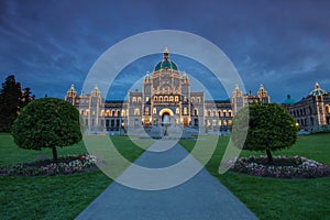 Evening view of Government house in Victoria BC