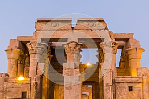 Evening view of Kom Ombo temple, Egy