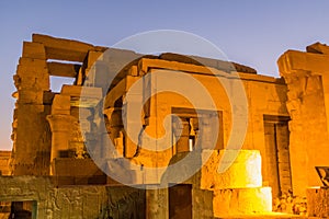 Evening view of Kom Ombo temple, Egy