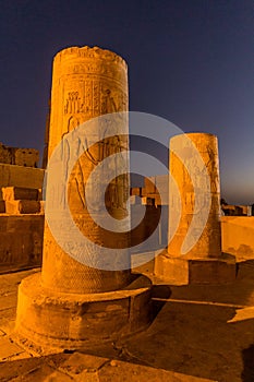 Evening view of Kom Ombo temple, Egy