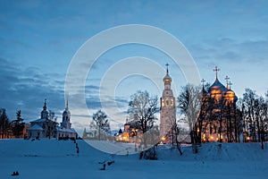 Evening view of the Kremlin from the other side of the Vologda River