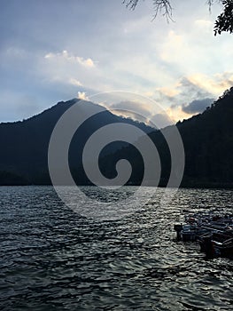 Evening view of Lake Sarangan, Indonesia