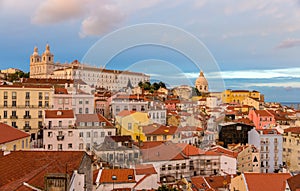 Evening view of Lisbon, Portugal