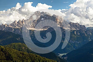 Evening view of Mount Civetta from Col di Lana photo