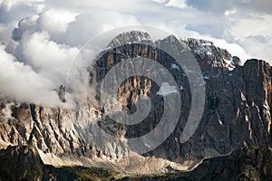 Evening view of Mount Civetta from Col di Lana photo