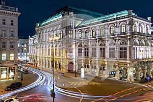 Evening view of the old buildings in the city of Vienna, Austria.