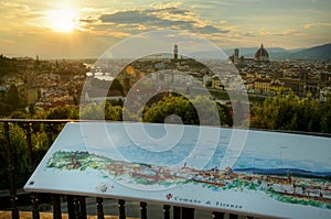 Evening view over Florence, Italy