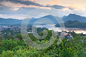 Evening view over Luang Prabang, Laos