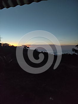 Evening view over the mountain town of Parepare, South Sulawesi, Indonesia