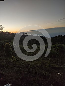 Evening view over the mountain town of Parepare, South Sulawesi, Indonesia