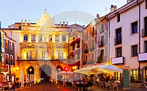 Evening view of Plaza Mayor in Cuenca photo