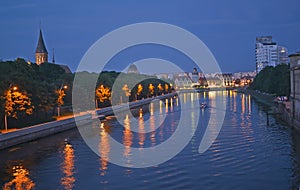 Evening view of the Pregolya River. Kaliningrad