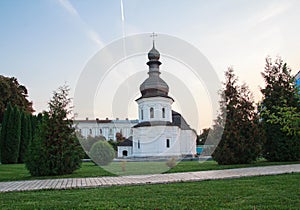 Evening view of the refectory of the monastery of St. Michael's Golden-Domed Monastery