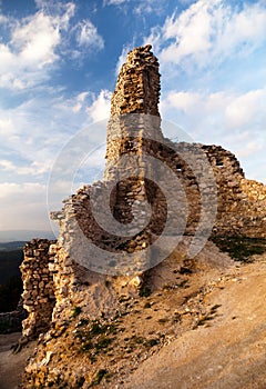 Evening view ruins of Cachticky hrad - Slovakia