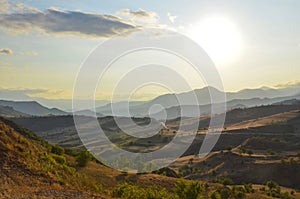  Evening view of a rutted landscape in northern Turkey 