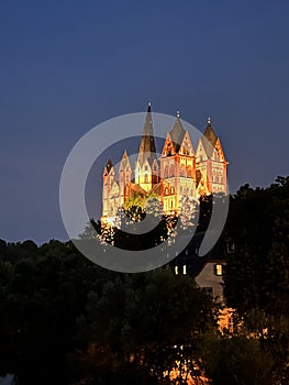 Evening view on the Saint George`s Cathedral in Limburg an der Lahn