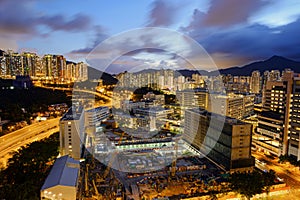 Evening view of Shatin, Hong Kong