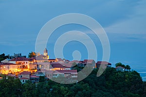 Evening view on Signagi, Georgia