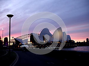 Evening view of Sydney Opera House, Australia